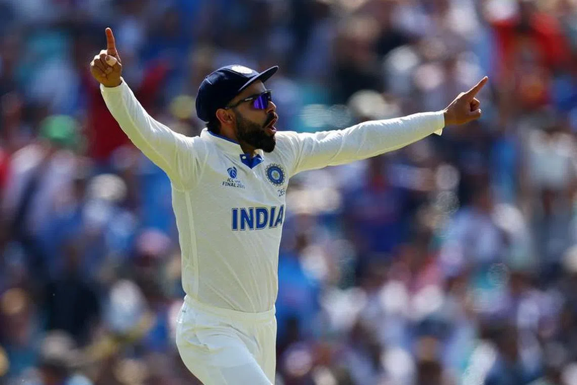 Cricket - ICC World Test Championship Final - Australia v India - The Oval, London, Britain - June 9, 2023 India's Virat Kohli celebrates the wicket of Australia's Usman Khawaja Action Images via Reuters/Paul Childs/File Photo