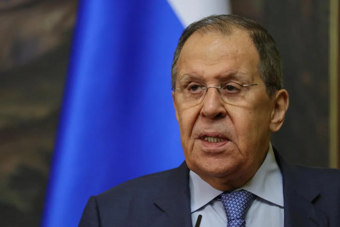 FILE PHOTO: Russian Foreign Minister Sergey Lavrov attends a press-conference in Moscow, Russia, 17 June 2025.  YURI KOCHETKOV/Pool via REUTERS/File Photo