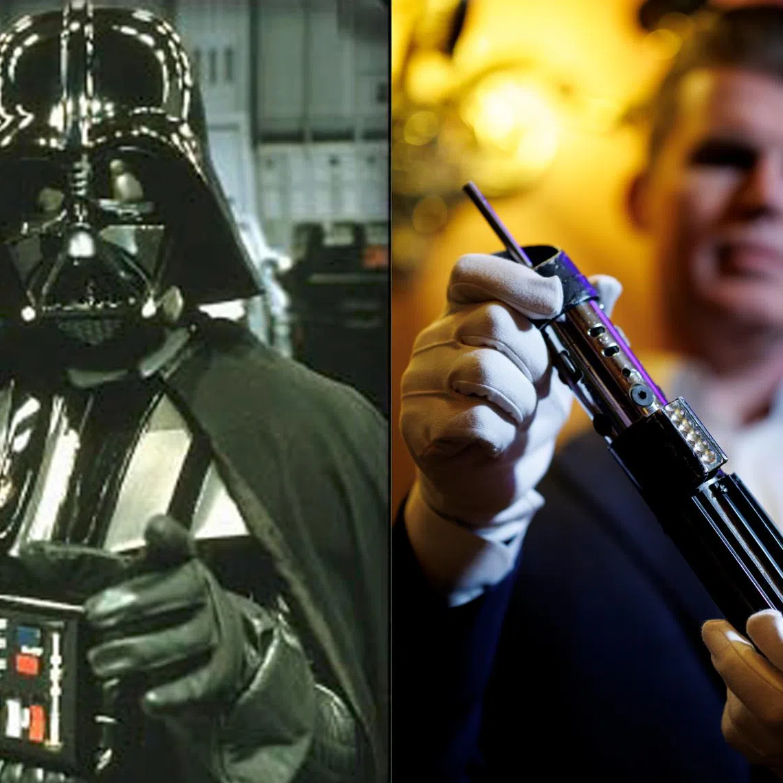Star Wars villain Darth Vader (left) used the lightsaber (right) to chop off Luke Skywalker’s hand in The Empire Strikes Back.
