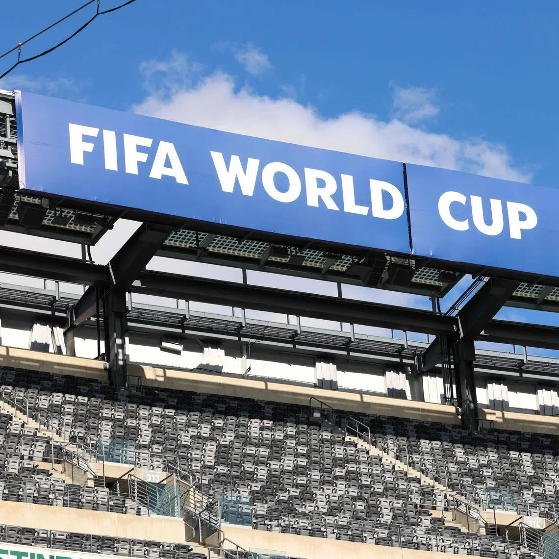The New York New Jersey Stadium, temporarily renamed from MetLife stadium, ahead of the 2026 FIFA World Cup in New Jersey on May 7.