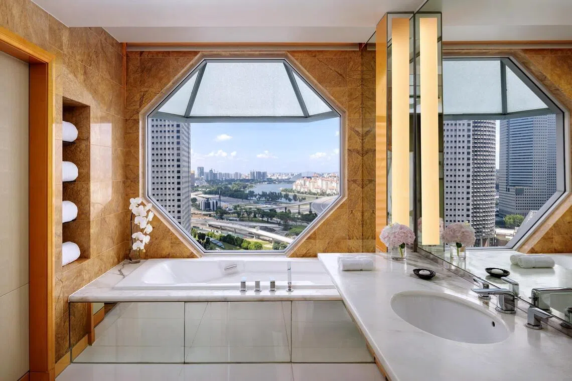 Rooms with Kallang Precinct views at The Ritz-Carlton, Millenia Singapore  directly face the National Stadium.