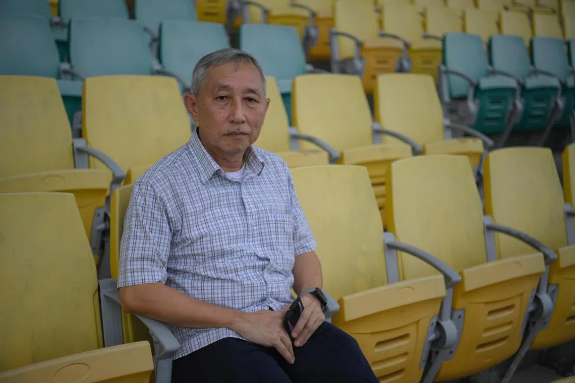 Teo Yam Choon, a 62-year-old Assistant Manager of Property & Facilities at the Singapore Turf Club who was one of the employees who was informed of retrenchment today, pictured at the race track stands after an interview on June 5, 2023.
