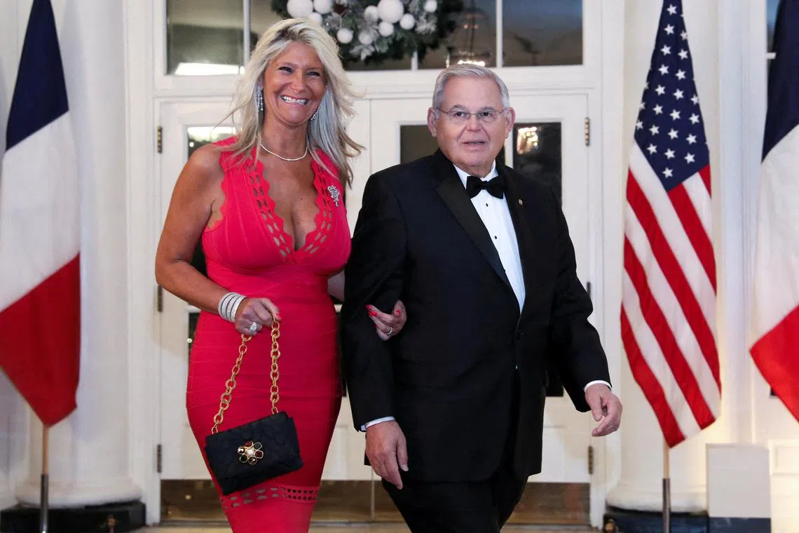 Senator Bob Menendez and his wife, Nadine Arslanian, have been charged with taking bribes.
