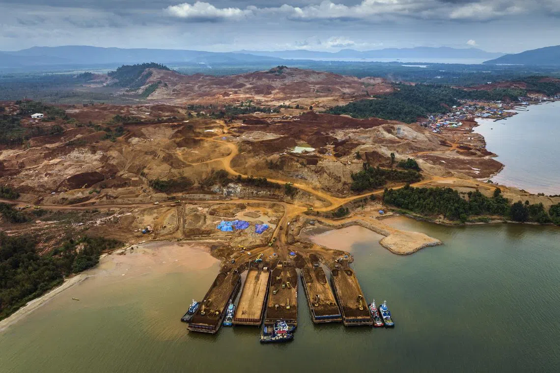 A jetty at a nickel mining site in North Konawe, on the Indonesian island of Sulawesi, on July 23, 2023. 