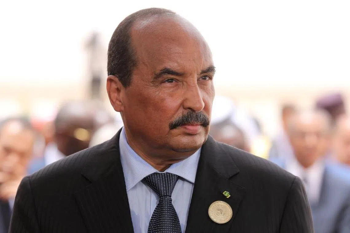 Mauritania's President Mohamed Ould Abdel Aziz waits for the arrival of the French President at Nouakchott airport, Mauritania, July 2, 2018. Ludovic Marin/Pool via Reuters/ File photo