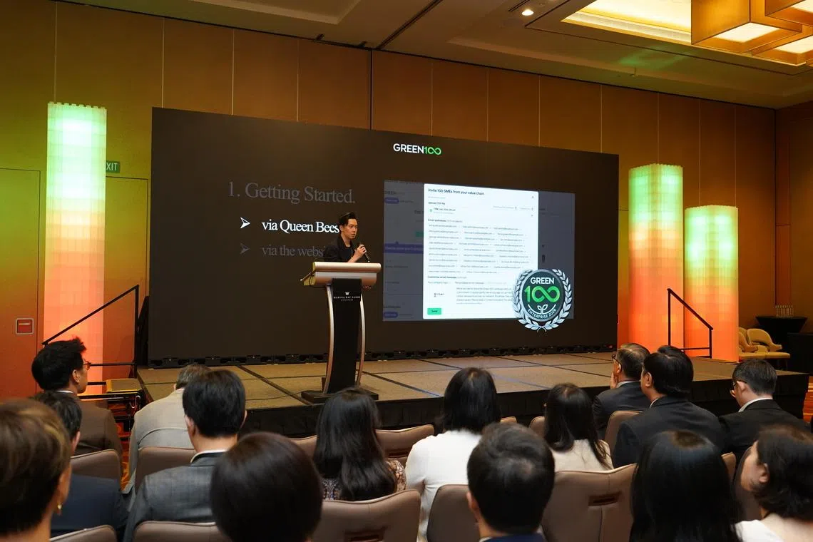 Gprnt CEO Lionel Wong speaking at the launch of the Green 100 initiative on May 21.