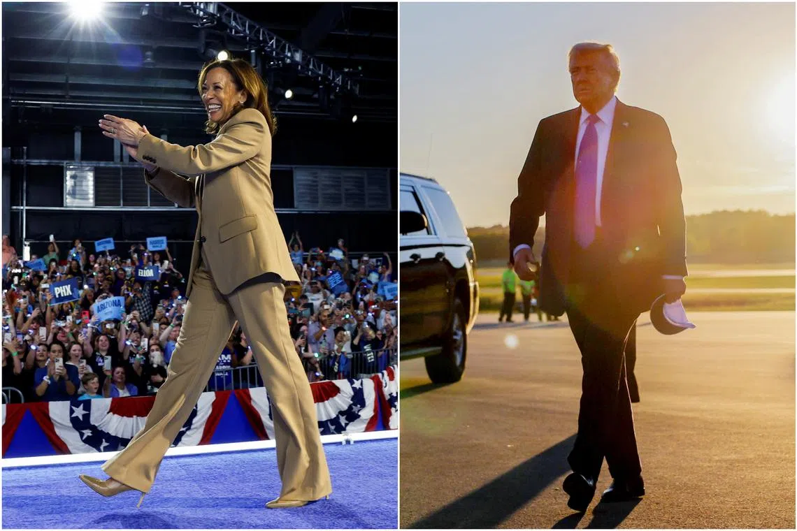 Democrat Kamala Harris and her Republican rival Donald Trump are essentially tied in the race for US president in the most competitive states.