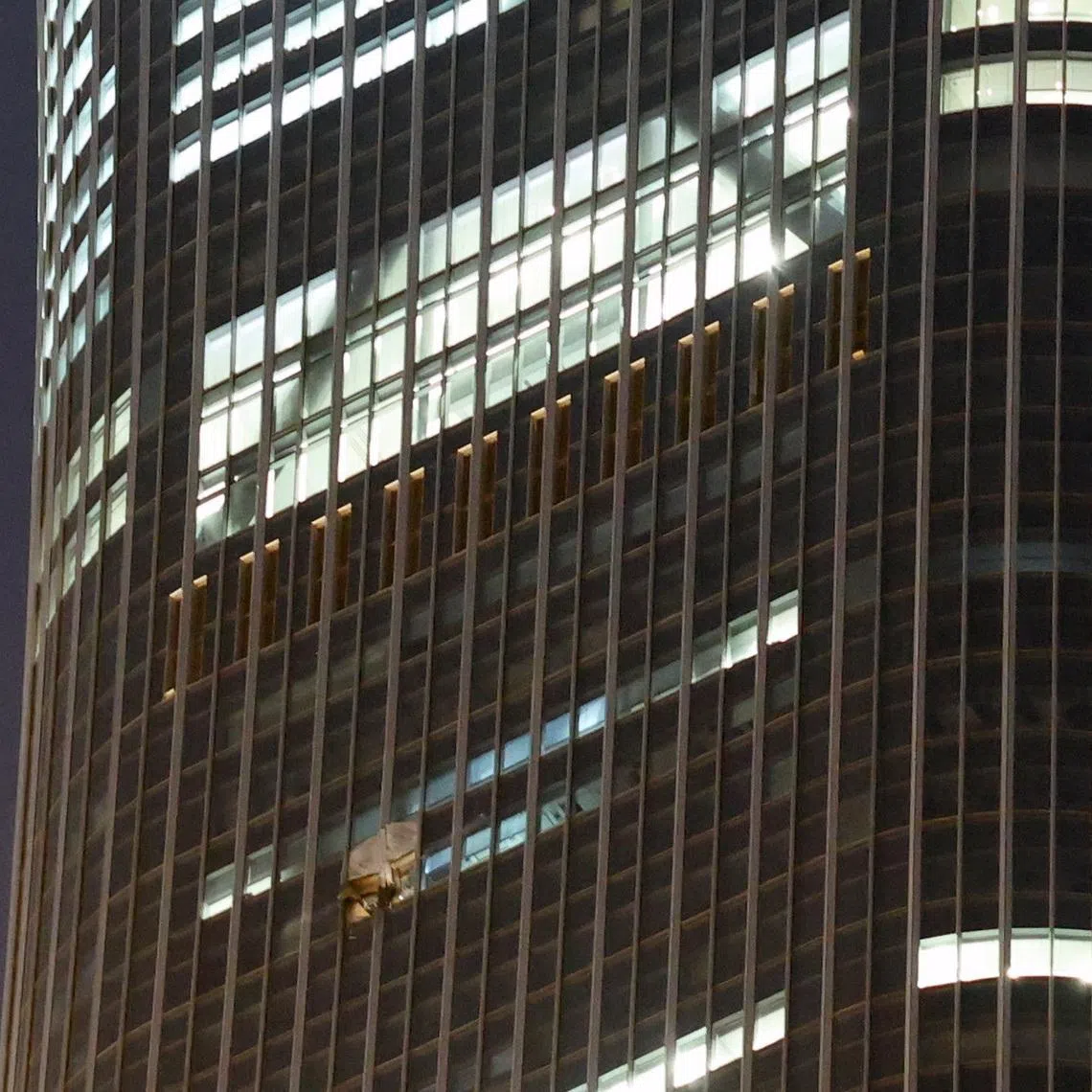 The CITIC Tower, also known as China Zun, where damage is visible on a high floor of the exterior, in Beijing, China on June 26.