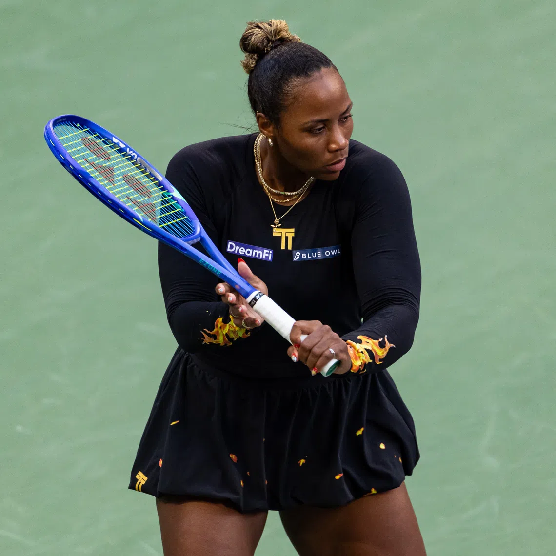 FILE PHOTO: Sep 2, 2025; Flushing, NY, USA; Taylor Townsend of the United States and Katerina Siniakova of Czech Republic in action against Venus Williams of the United States and Leylah Fernandez of Canada in the quarterfinal of the women’s doubles at the US Open at Louis Armstrong Stadium in Billie Jean King National Tennis Center. Mandatory Credit: Mike Frey-Imagn Images/File Photo