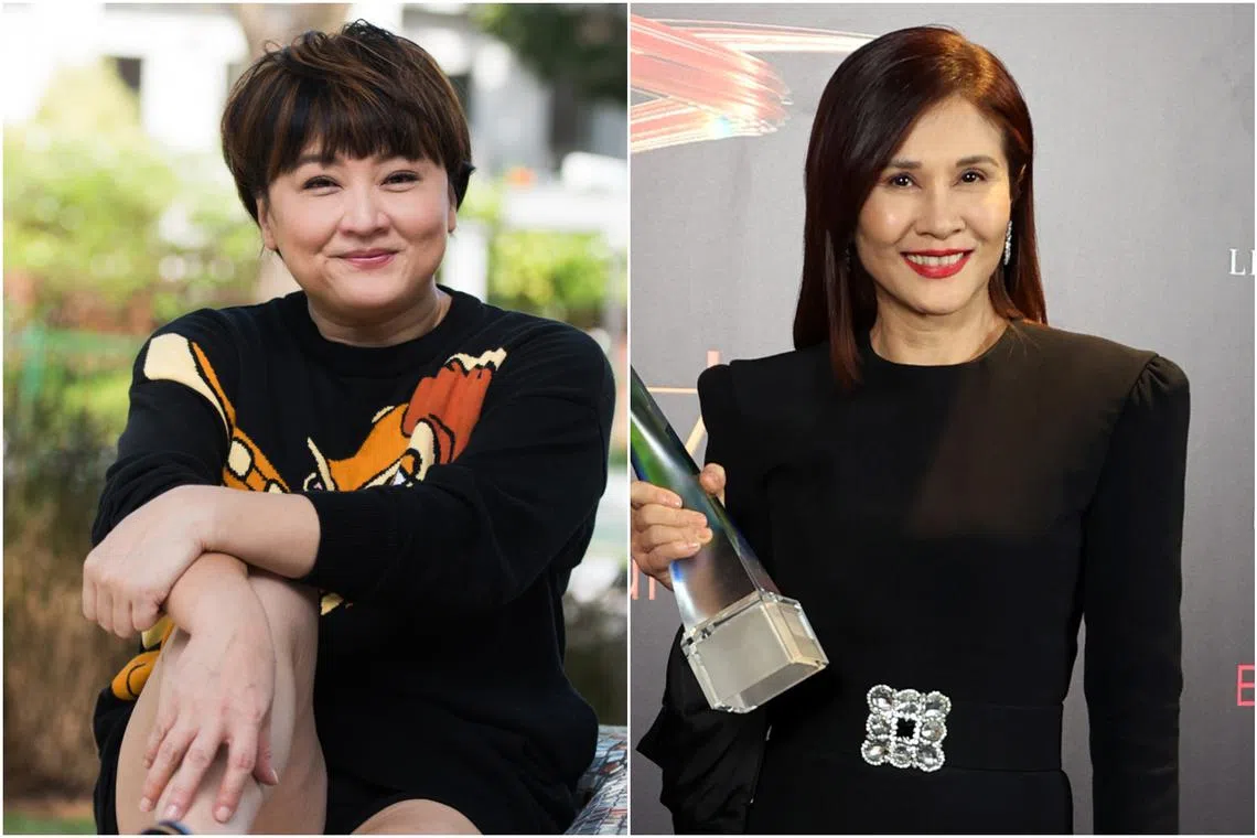 Two prominent media personalities, Chen Liping (left) and Lin Meijiao, gave Ms Soh a total of $460,000 to invest with Wu Hong.