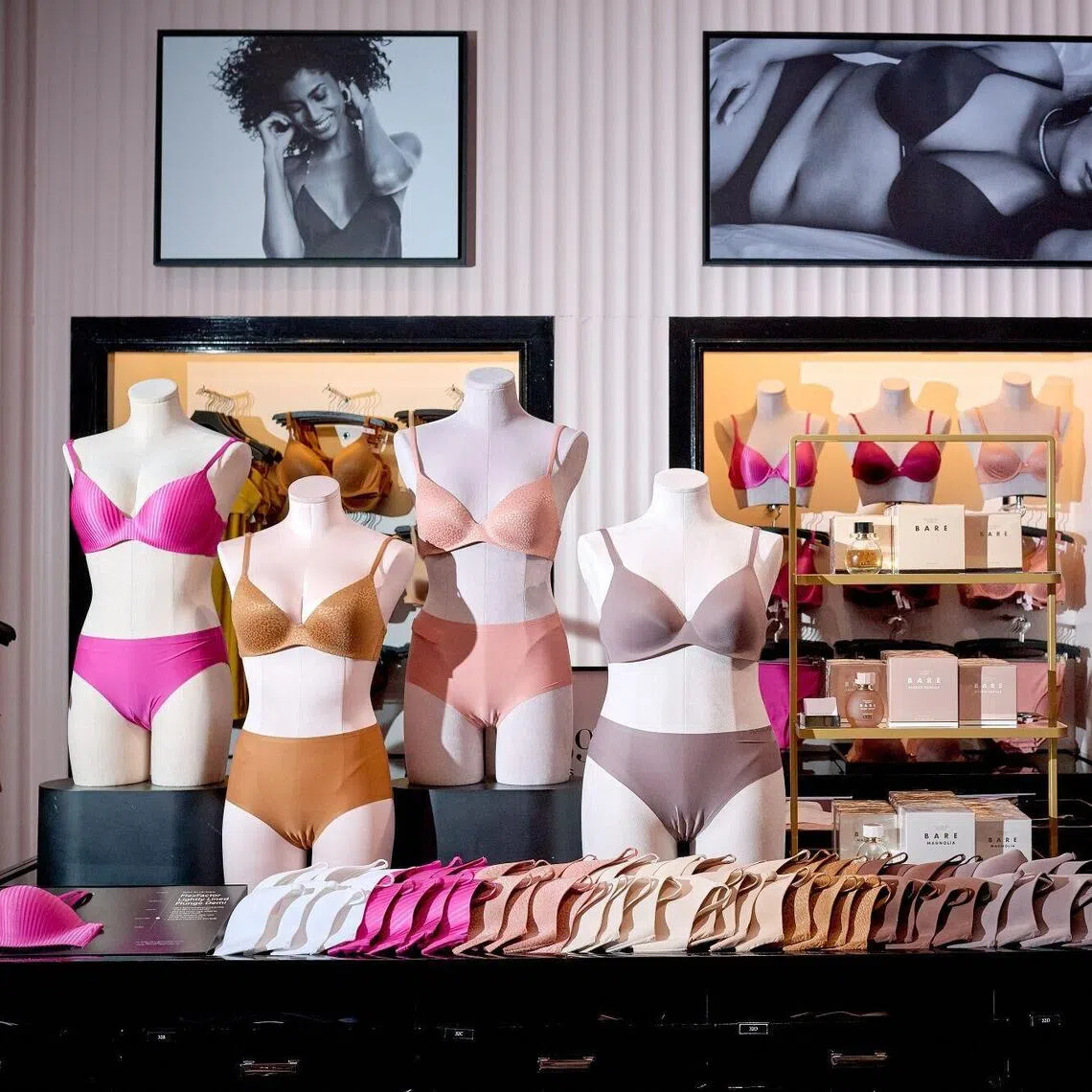 FlexFactor Lightly Lined Plunge Bra for sale at a Victoria's Secret store on Fifth Avenue in New York, US, on Sept. 4, 2025. 