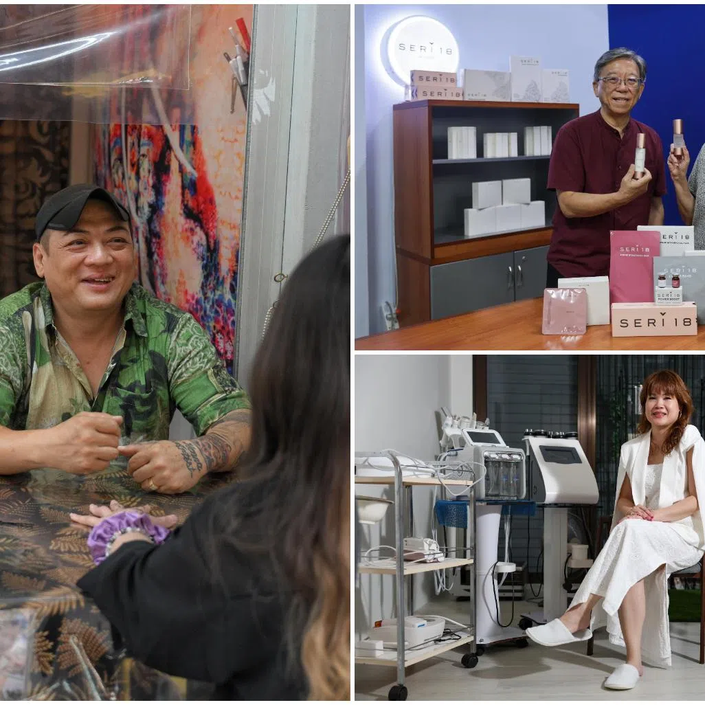 (Clockwise from left) Entrepreneurs Mr David Peh, Mrs Monica Goh and Professor James Goh, and Ms Diana Lai.