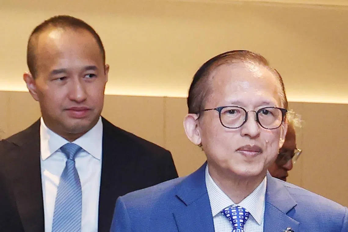 A recent tussle for control of CDL between Mr Kwek Leng Beng (right) and his son Sherman Kwek sent shares tumbling.