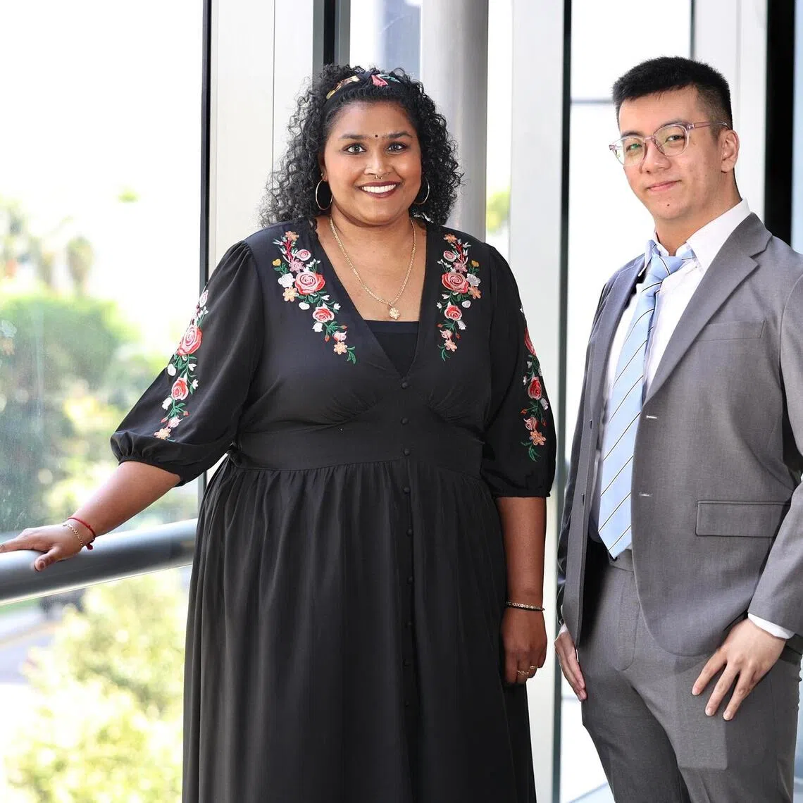 ECDA Scholarships and Training Awards (TA) recipients, Miss Dharshini D/O Balachandram (SUSS) 30 Year old and Mr Liu Zheng Xian Samuel (NIEC (TP)) 20 Year old at Summit 1, Level, 3, Suntec Singapore Convention & Exhibition Centre on 30 October 2025

ST Photo: HESTER TAN