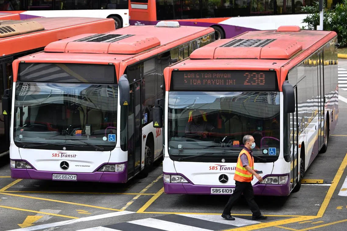 Generic photo of SBS Transit (SBST) buses and bus driver / captain at Toa Payoh  bus interchange 26 February, 2023. 

Can be used for bus fare hike, public transport, stories