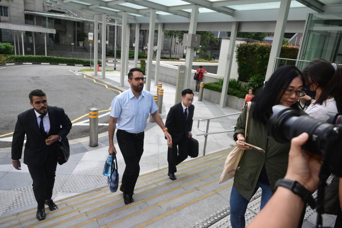 Workers’ Party chief Pritam Singh arriving at the State Courts on Feb 17.