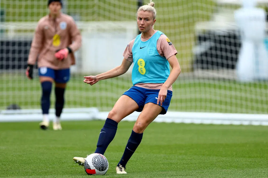 FILE PHOTO: Soccer Football - UEFA Women's Euro 2025 qualifier - England Training - St George's Park, Burton upon Trent, Britain - July 8, 2024 England's Leah Williamson during training Action Images via Reuters/Andrew Boyers