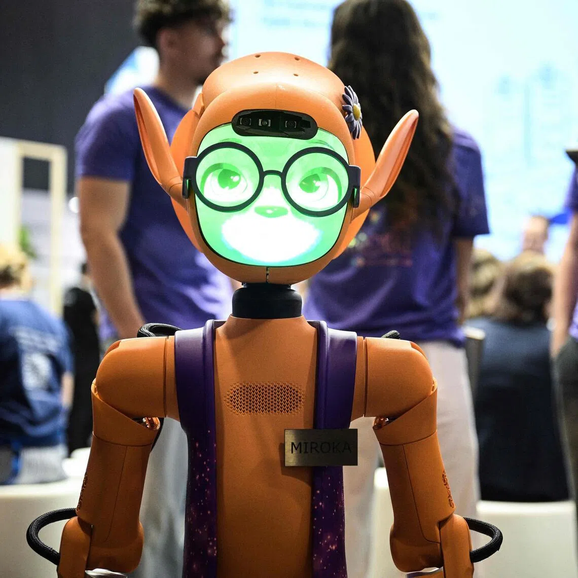 Enchanted Tool company's robot Mirokai is displayed at the VivaTech technology start-ups and innovation fair at the Paris Expo Porte de Versailles, in Paris on June 17.