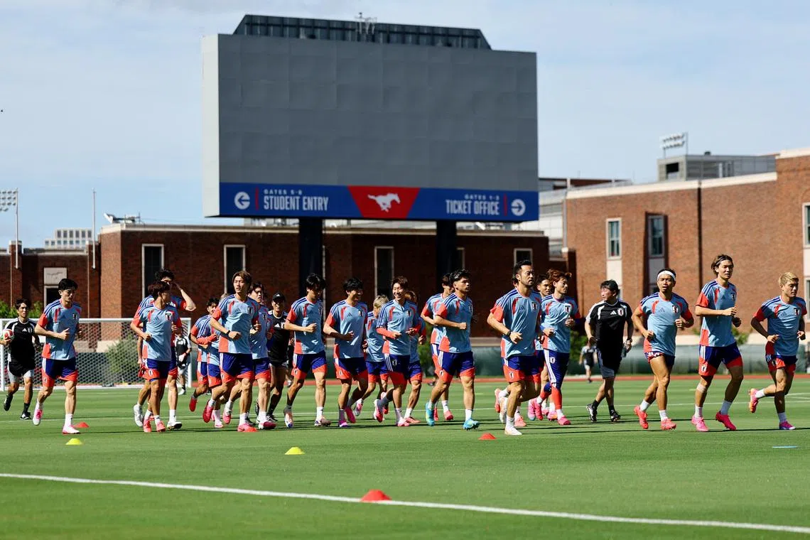 Soccer Football - FIFA World Cup 2026 - FIFA World Cup 2026 - Japan Training - Southern Methodist University, Dallas, Texas, U.S. - June 13, 2026 General view during training REUTERS/Issei Kato