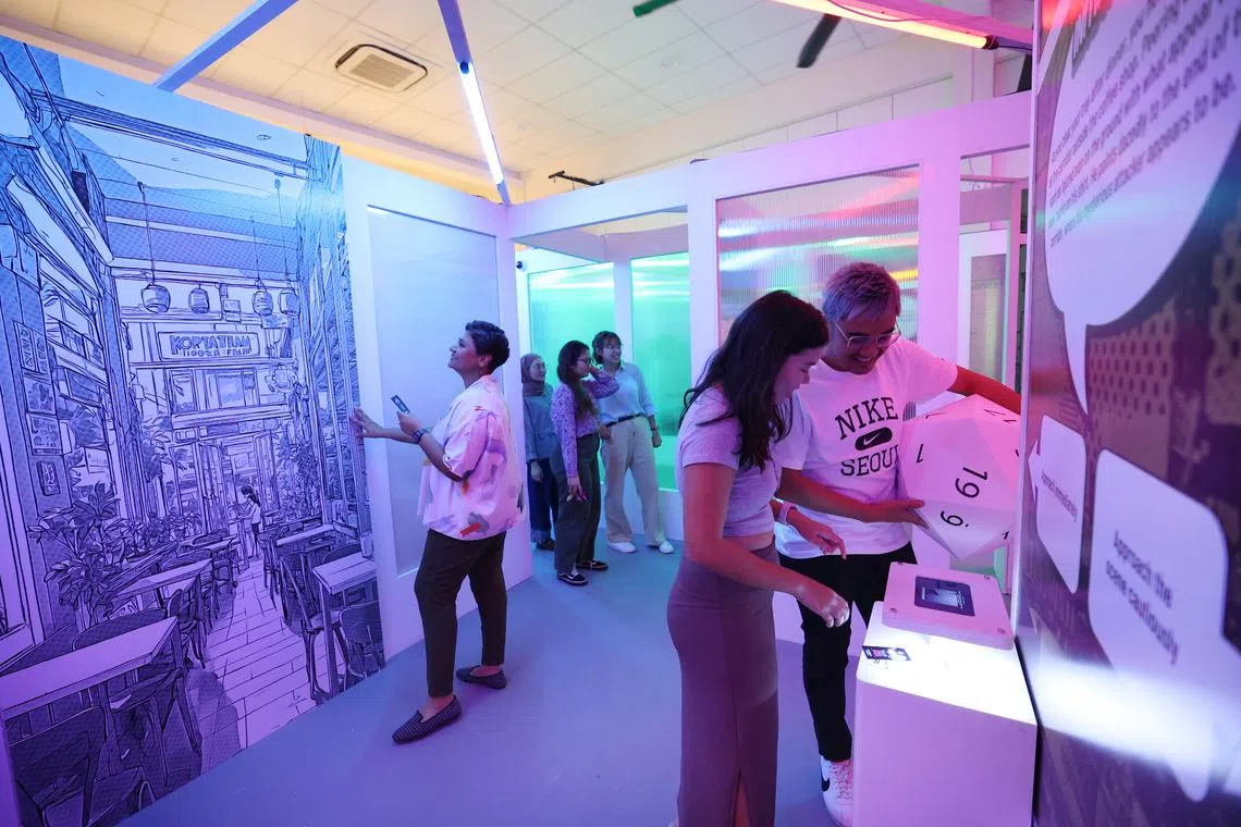 The interactive exhibition reimagines Singapore’s Total Defence history in a cyberpunk setting.