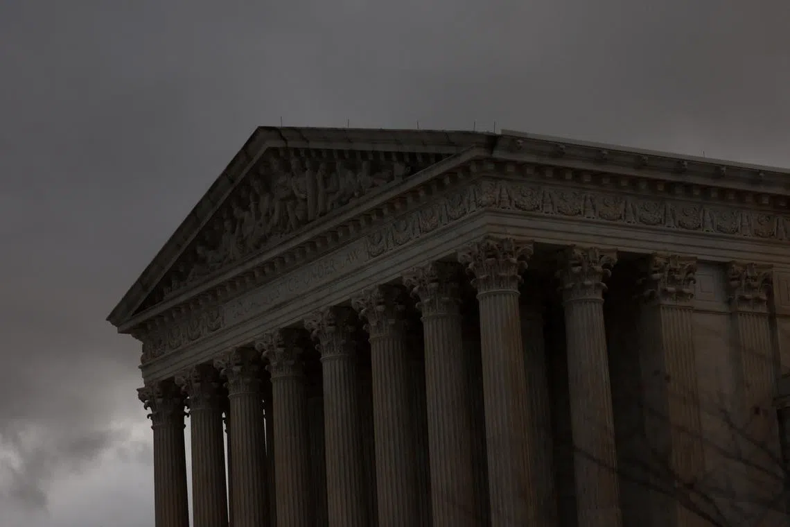 The sun sets on the U.S. Supreme Court building after a stormy day in Washington, U.S., November 11, 2022. REUTERS/Leah Millis