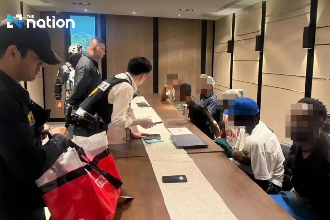 Police seized devices that contained alleged scam scripts and AI-generated profile images.