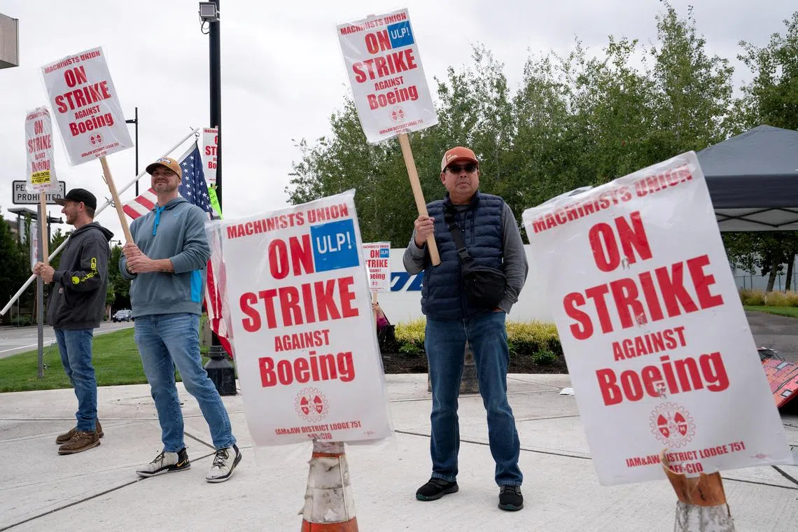 More than 32,000 workers in Portland and the Seattle area who walked out in Boeing’s first strike since 2008, demanding 40 per cent higher pay.