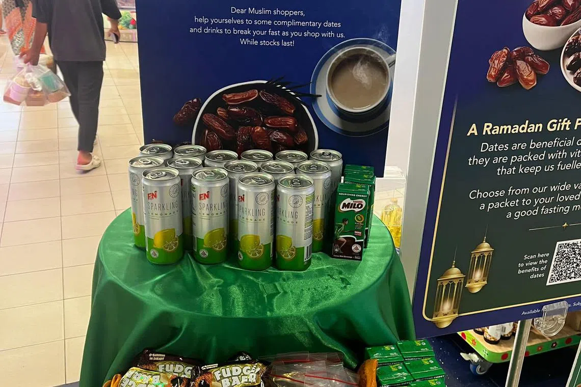 Ms Farah Nadya said that she and her husband were turned away from a booth giving away free refreshments to those breaking fast at the NTUC FairPrice outlet at Our Tampines Hub.
