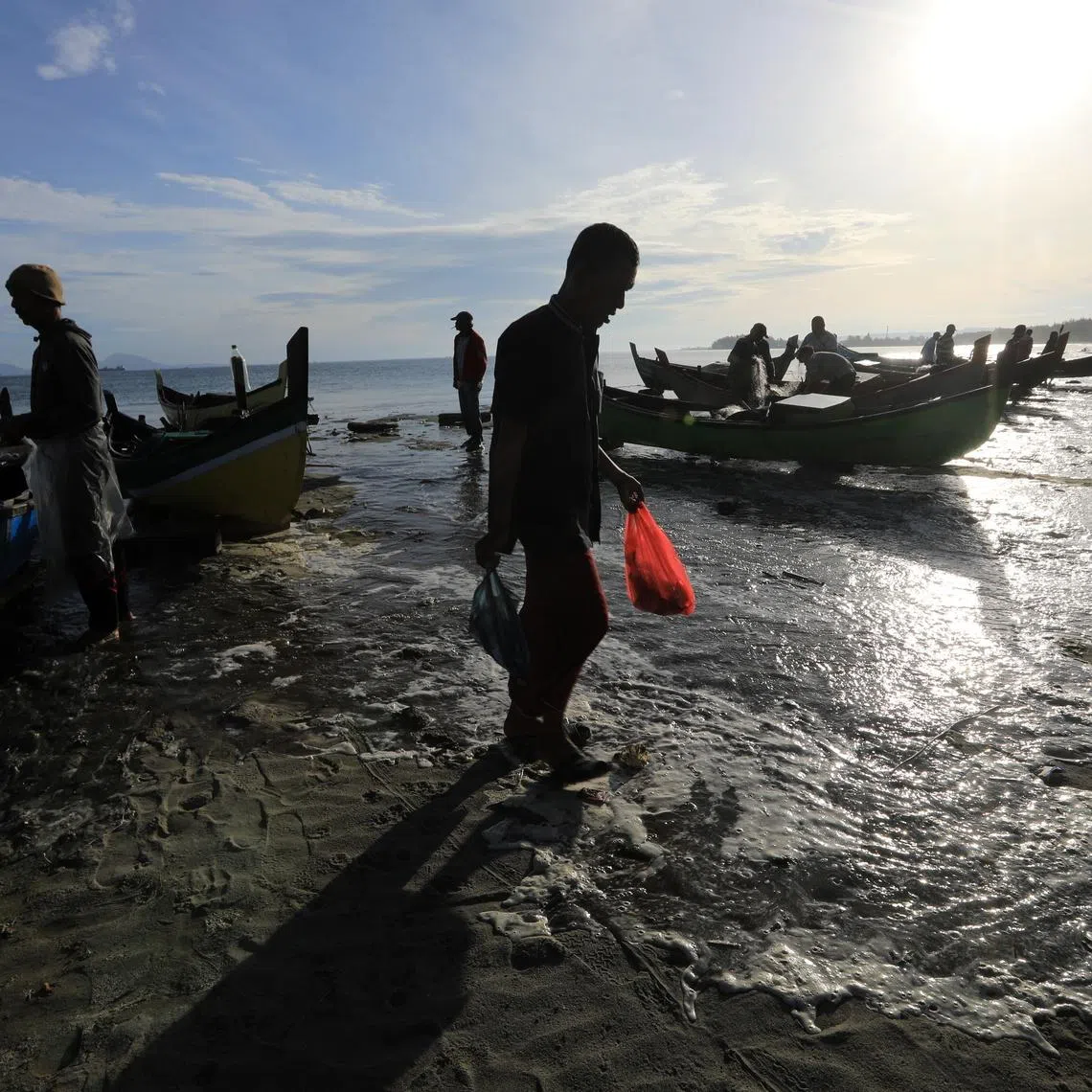 Fishermen at Lam Awe village in Banda Aceh on May 13. Some Indonesian provinces, including North Sumatra, Aceh and Riau, were hit by a power outage that lasted for about 17 hours from May 22.