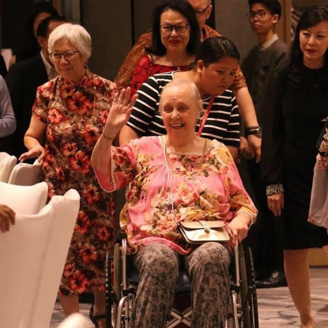 Mrs Claudette Poulier (centre) taught at Paya Lebar Methodist Girls' School for half a century and is fondly remembered by her students.