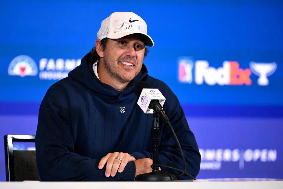 Brooks Koepka, of the US, speaking to the media on Jan 27, prior to the Farmers Insurance Open in La Jolla, California. 