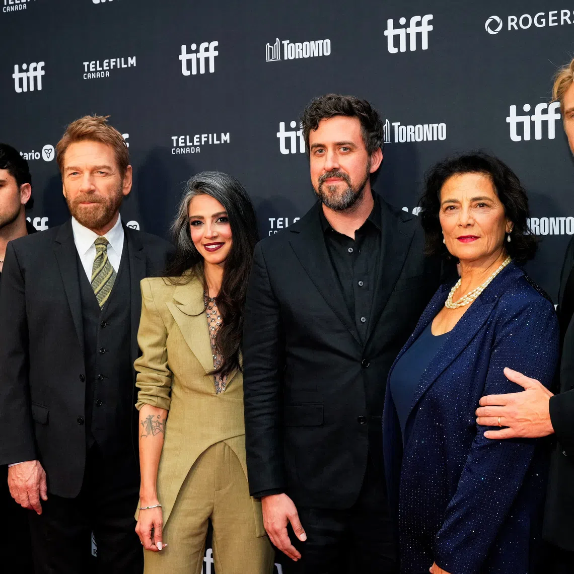 Director Reed Van Dyk and cast members Hiam Abbass, Boyd Holbrook, Kenneth Branagh, Gheed and  Kalama Epstein attend the red carpet for \"Atonement\" at the Toronto International Film Festival (TIFF) in Toronto, Ontario, Canada, September 15, 2026. REUTERS/Arlyn McAdorey