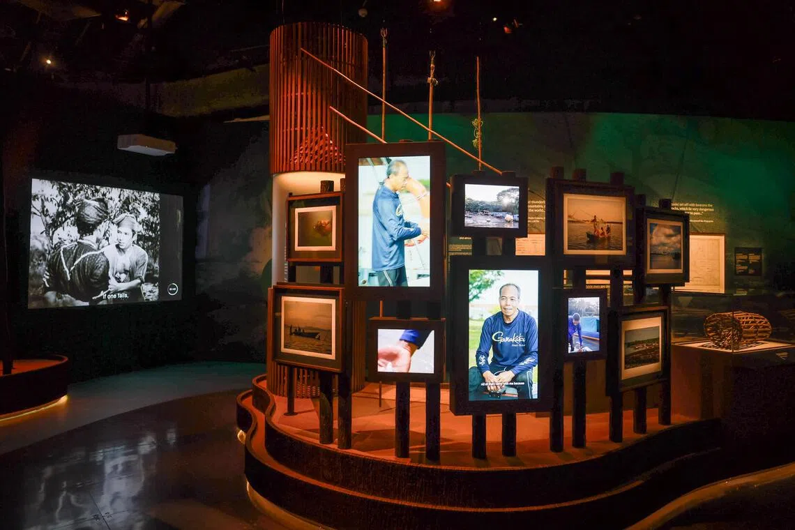 The revamped Singapore History Gallery features interviews with eight members of the orang laut community in its opening section on pre-colonial Singapore’s fluid beginnings.
