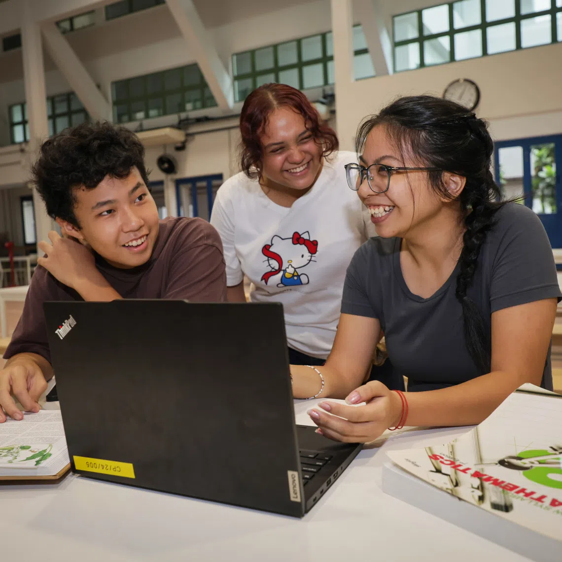 (From left) Xavier Ng,  Dyan Nurul Qaseh Puteri Azman and Vivian Tan are students at =Dreams, Singapore’s first residential programme for disadvantaged teens.
