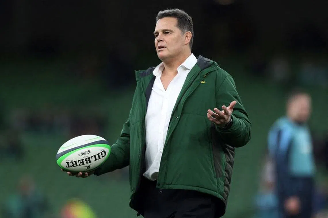 FILE PHOTO: South Africa head coach Rassie Erasmus before the Ireland v South Africa match at the Aviva Stadium, Dublin, Ireland - November 5, 2022 REUTERS/Lorraine O'sullivan/File Photo