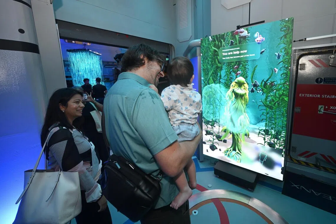 An exhibition inside the R/V OceanXplorer vessel.