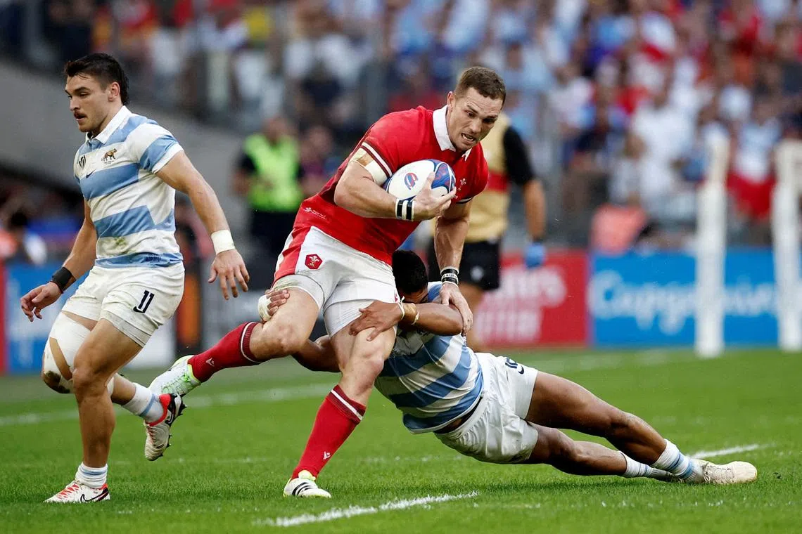 FILE PHOTO: Rugby Union - Rugby World Cup 2023 - Quarter Final - Wales v Argentina - Orange Velodrome, Marseille, France - October 14, 2023  Wales' George North in action REUTERS/Benoit Tessier/File Photo