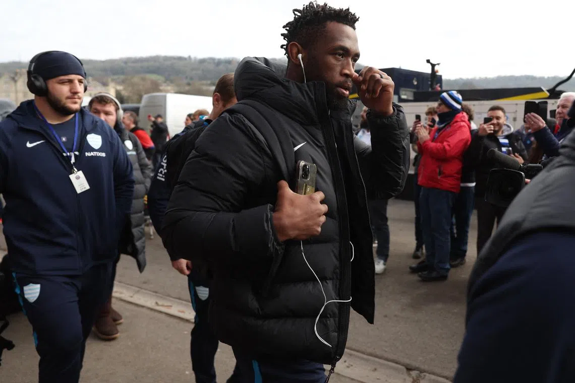 Rugby Union -  European Champions Cup - Pool Two - Bath v Racing 92 - The Recreation Ground, Bath, Britain - January 14, 2024 Racing 92's Siya Kolisi arrives at the stadium before the match Action Images via Reuters/Paul Childs/File Photo
