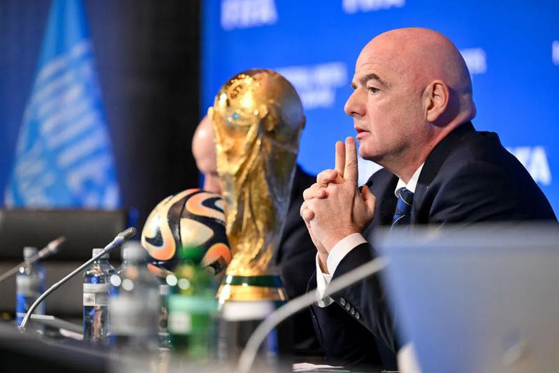 Soccer Football - FIFA Virtual Council Meeting - Zurich, Switzerland - October 4, 2023  FIFA President Gianni Infantino during the meeting  FIFA/Handout via REUTERS/File Photo