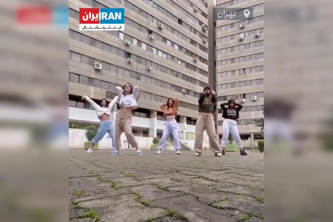 Five young Iranian women filmed themselves dancing without headscarves in a viral video, to the song Calm Down by Nigerian Afrobeats singer and rapper Rema.