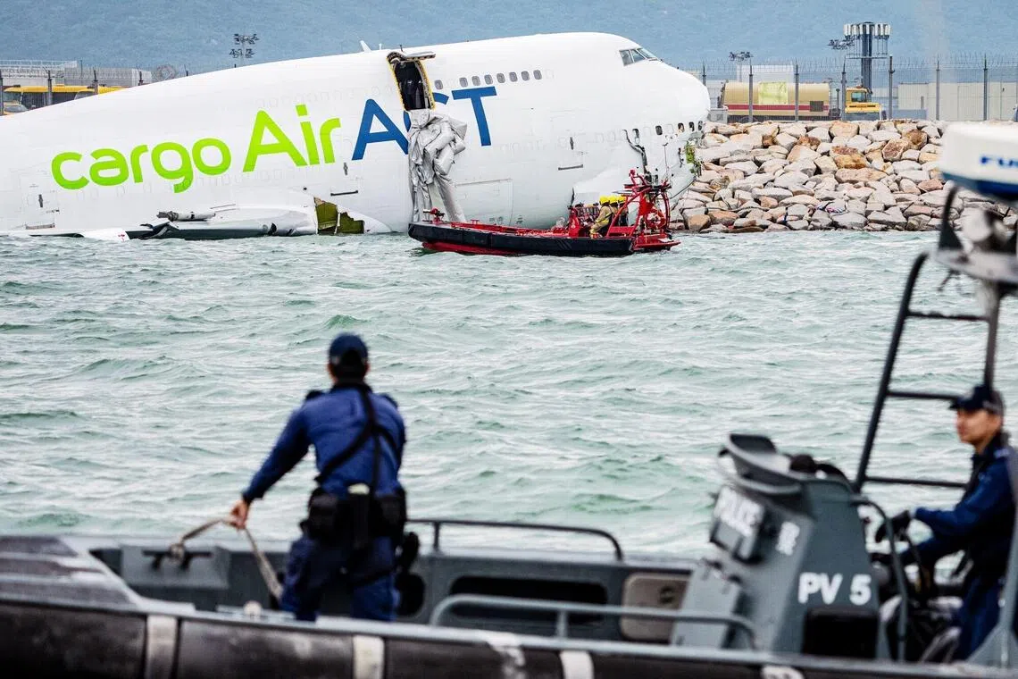 Airport Authority Hong Kong said one of the engines and the landing gear have been salvaged along with data recorders.