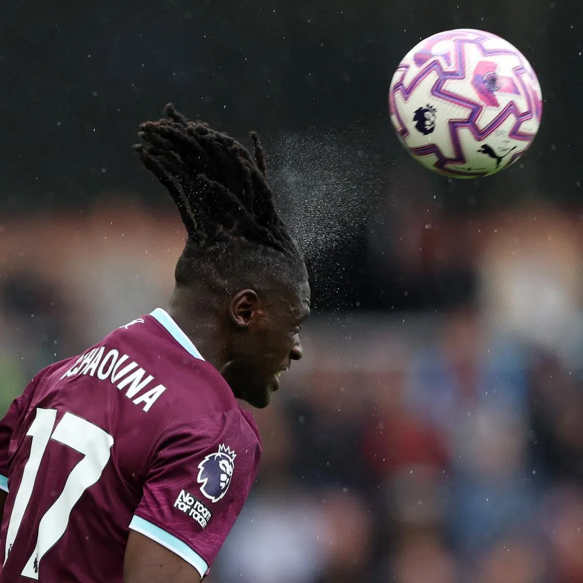 Soccer Football - Premier League - Burnley v Liverpool - Turf Moor, Burnley, Britain - September 14, 2025 Burnley's Loum Tchaouna in action REUTERS/Scott Heppell