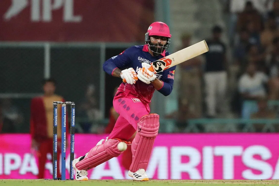 Cricket - Indian Premier League - IPL - Lucknow Super Giants v Rajasthan Royals - Bharat Ratna Shri Atal Bihari Vajpayee Ekana Cricket Stadium, Lucknow, India - April 22, 2026 Rajasthan Royals' Ravindra Jadeja in action REUTERS/Stringer