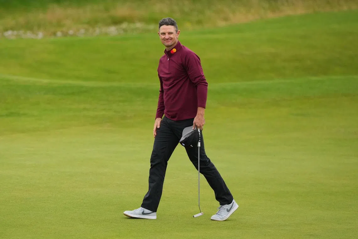 Golf - The 152nd Open Championship - Royal Troon Golf Club, Troon, Scotland, Britain - July 21, 2024 England's Justin Rose reacts on the 18th green after finishing his final round REUTERS/Maja Smiejkowska