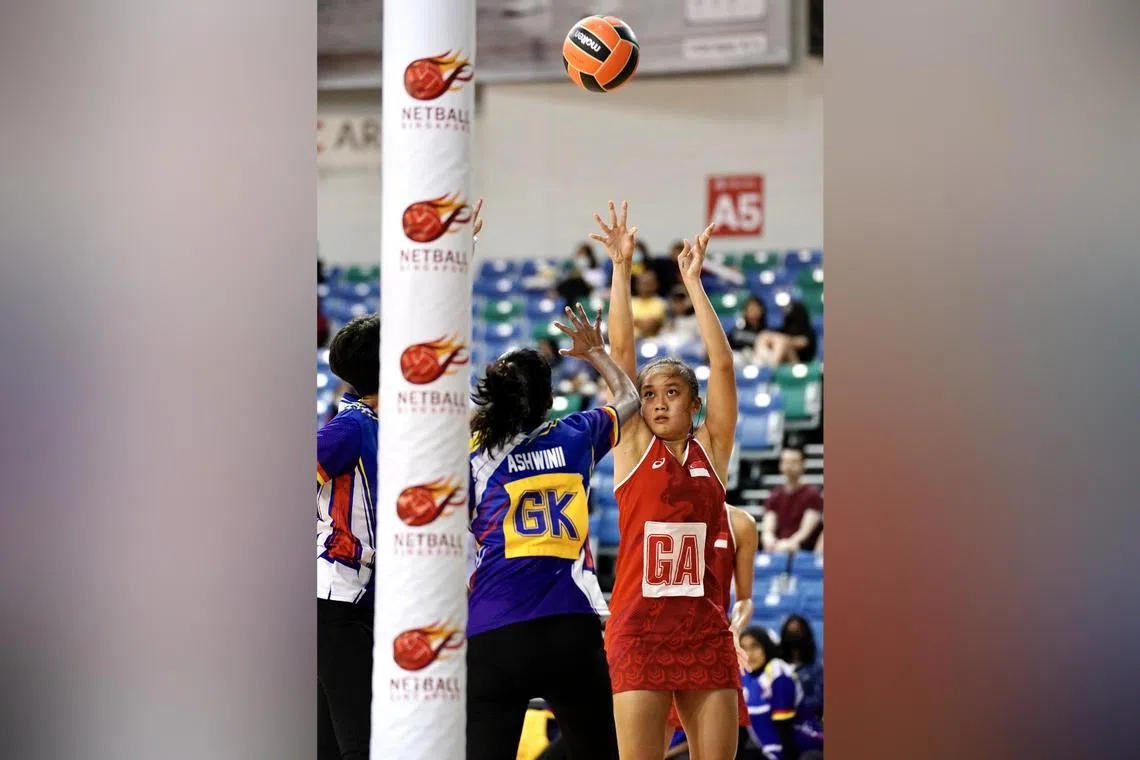 National netball co-captain Toh Kai Wei converted all her shots in the first quarter. Singapore won 52-38.