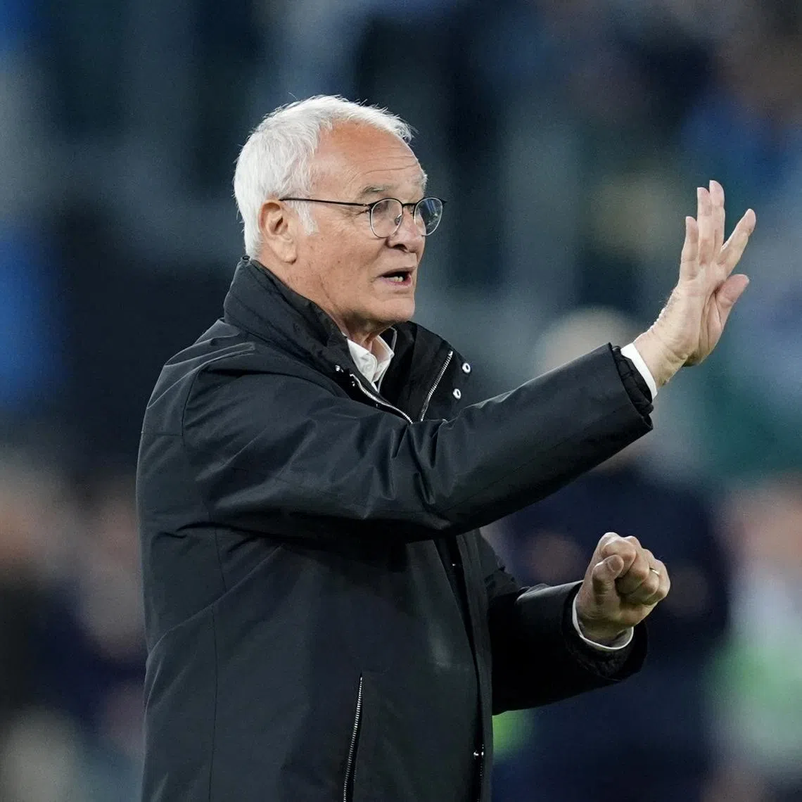 Soccer Football - Serie A - Lazio v AS Roma - Stadio Olimpico, Rome, Italy - April 13, 2025 AS Roma coach Claudio Ranieri reacts REUTERS/Matteo Ciambelli/File Photo