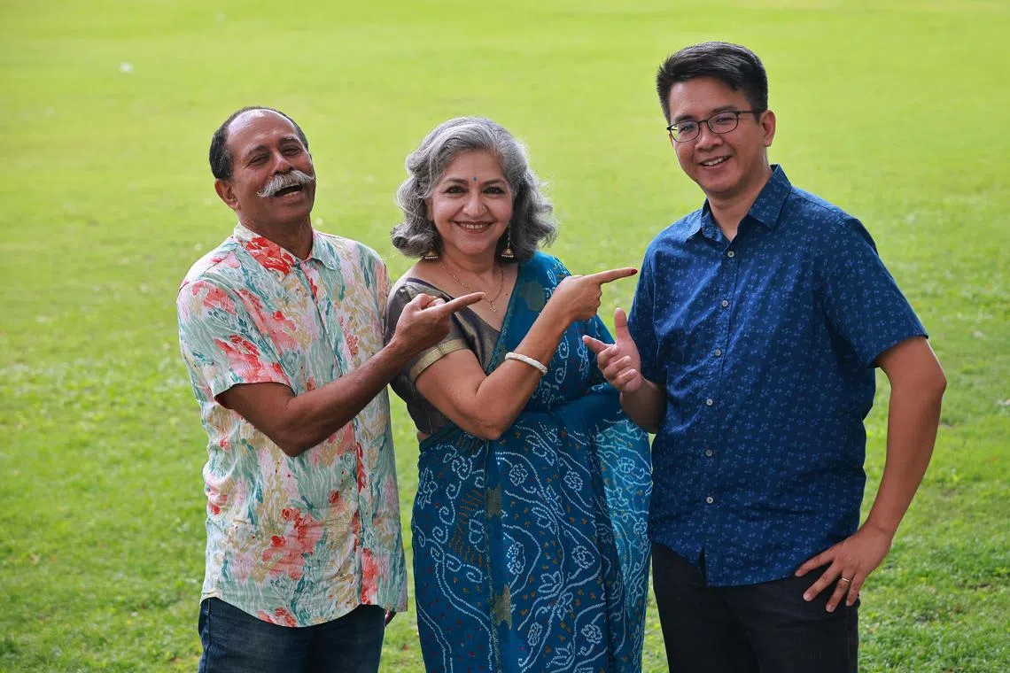 (From left) Subin Subaiah, Daisy Irani and Hang Qian Chou star in We Are Like This Only 3 alongside Jo Tan (not pictured).