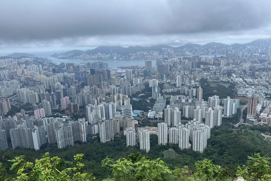 mfletter22 - Views of Hong Kong's urban landscape from the peak of Lion Rock.
