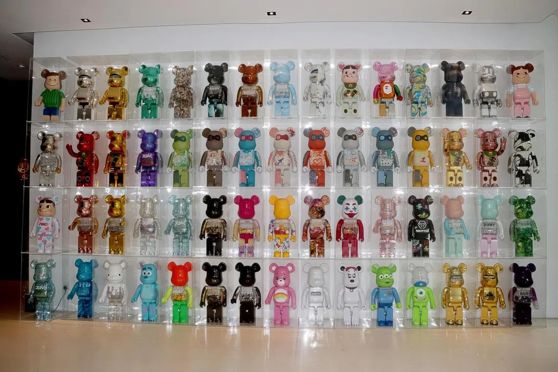 Bearbrick figures seized in an anti-money laundering operation by the police.