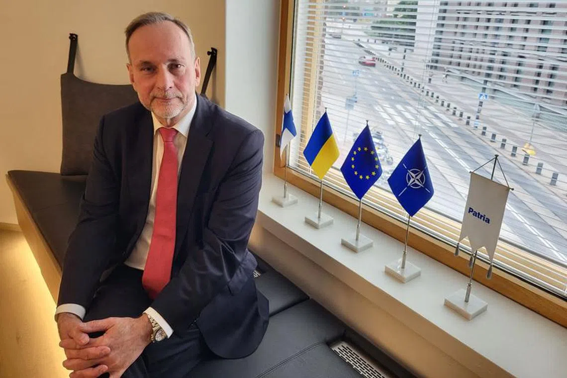 Finnish defence equipment maker Patria's CEO Esa Rautalinko poses for a picture at the company's headquarters in Helsinki, Finland, September 11, 2023. REUTERS/Anne Kauranen